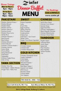 Best dinner buffet in Lahore